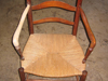 Pine chair with new arm carved to match